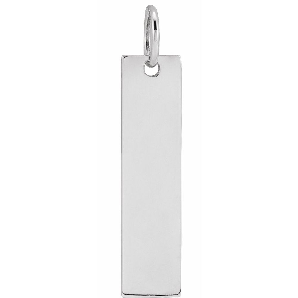 Alternate view of the 14k White or Yellow Gold Vertical Bar Pendant, 5 x 20mm by The Black Bow Jewelry Co.