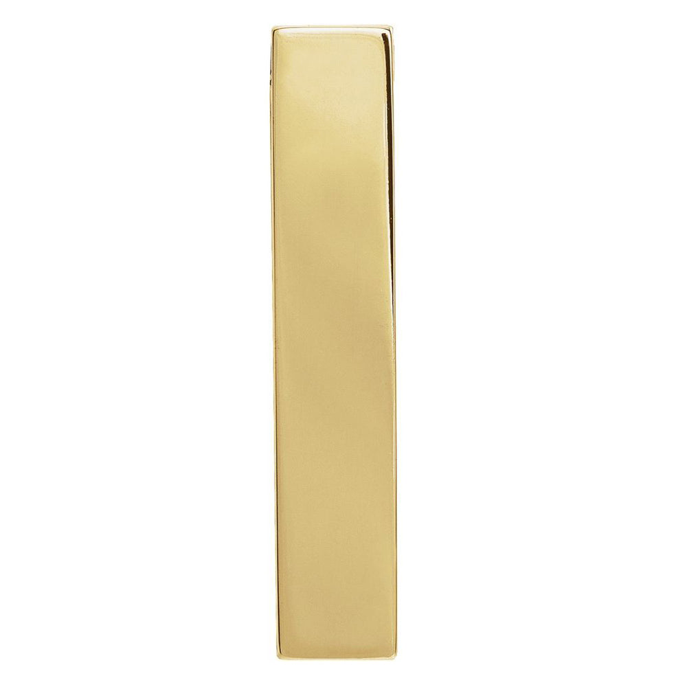 Alternate view of the 14k Yellow Gold Brushed Vertical Bar Slide Pendant, 5 x 25mm by The Black Bow Jewelry Co.