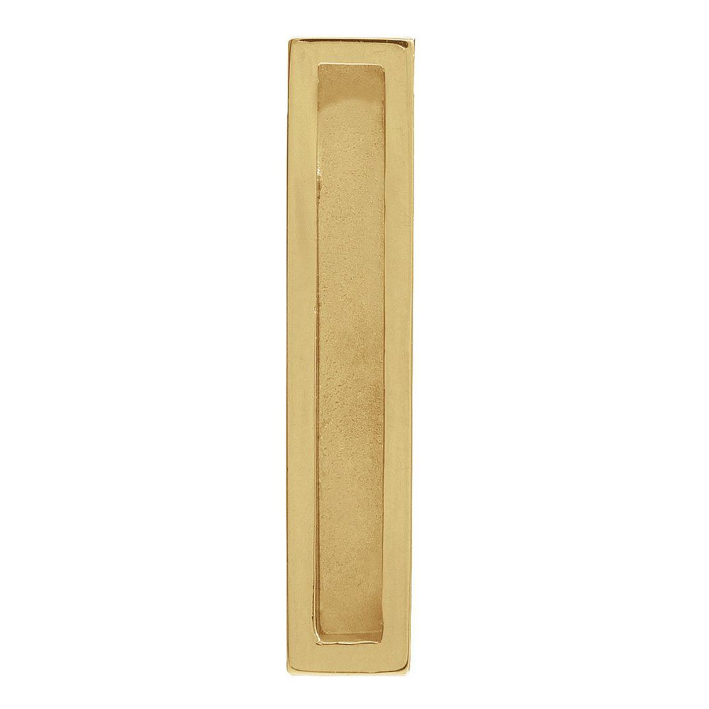 Alternate view of the 14k Yellow Gold Brushed Vertical Bar Slide Pendant, 5 x 25mm by The Black Bow Jewelry Co.