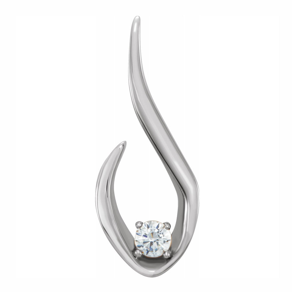 Alternate view of the 14k Yellow or White Gold 1/10 Ctw Diamond Freeform Pendant, 8 x 21mm by The Black Bow Jewelry Co.