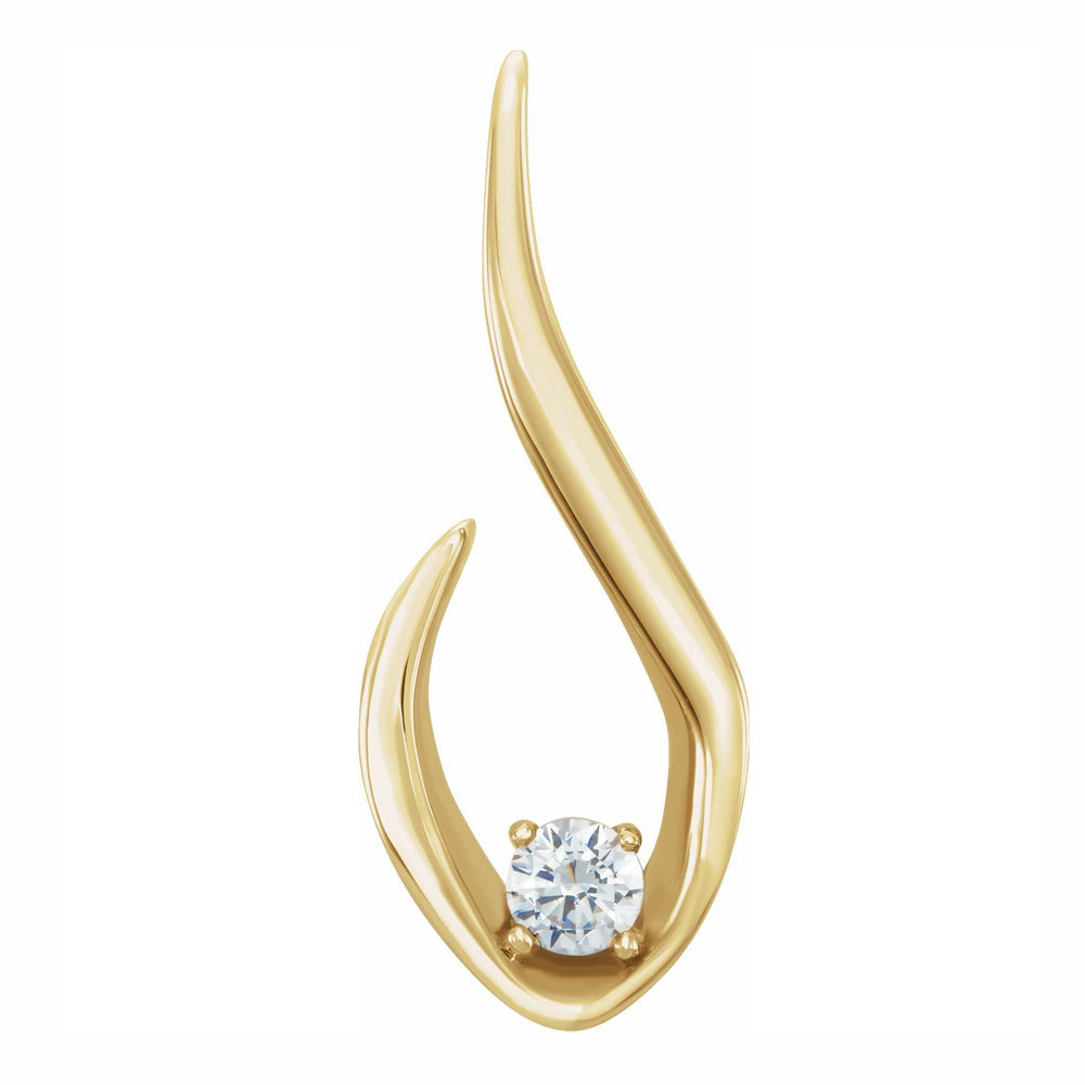14k Yellow or White Gold 1/10 Ctw Diamond Freeform Pendant, 8 x 21mm, Item P28003 by The Black Bow Jewelry Co.