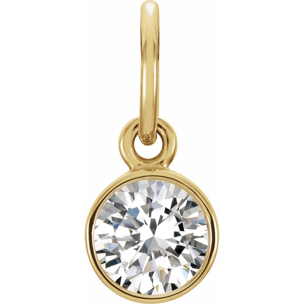 Alternate view of the 14k Yellow Gold 4mm Imitation Gemstone Charm or Pendant Enhancer by The Black Bow Jewelry Co.