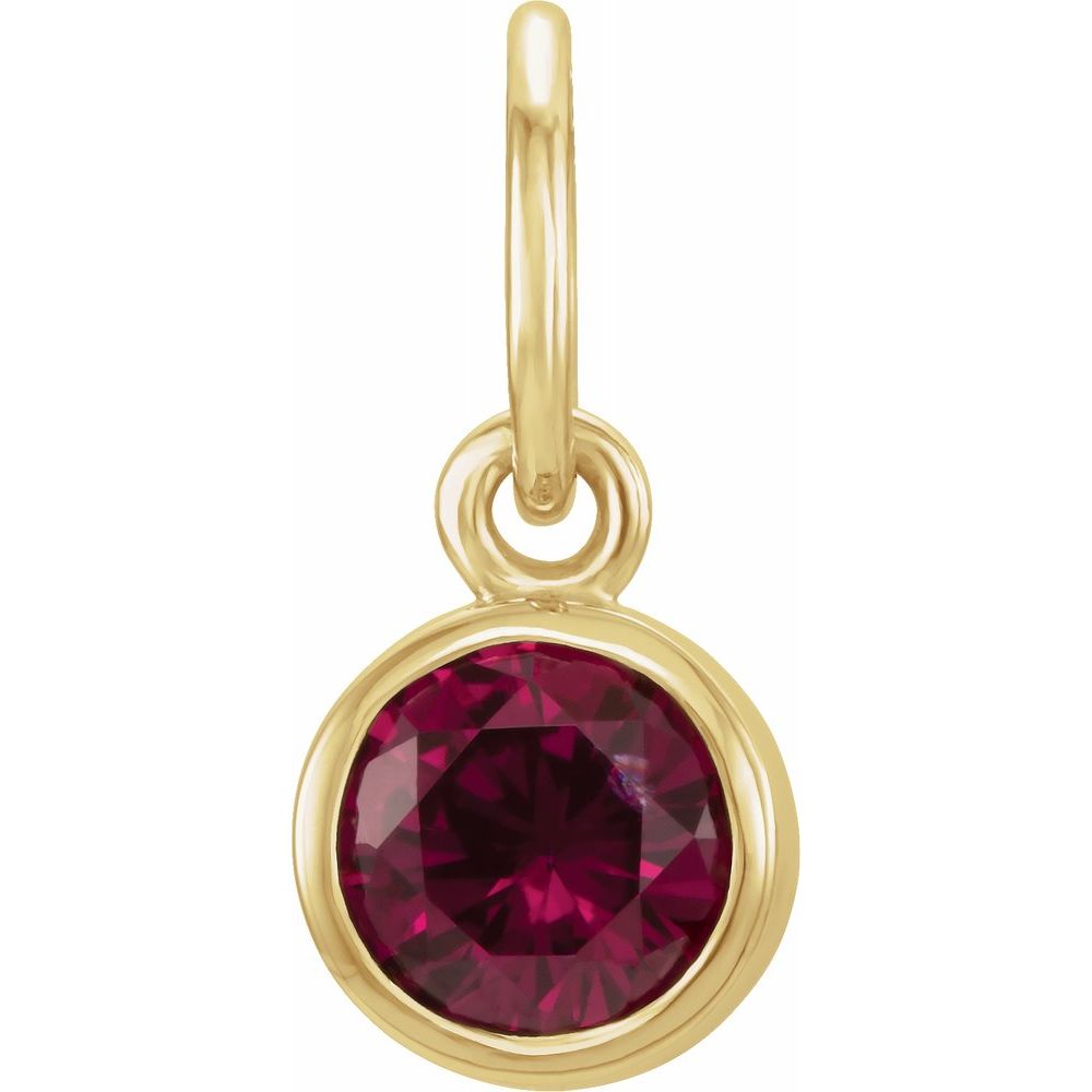 14k Yellow Gold 4mm Imitation Garnet Charm or Pendant Enhancer, Item P28006-CG by The Black Bow Jewelry Co.