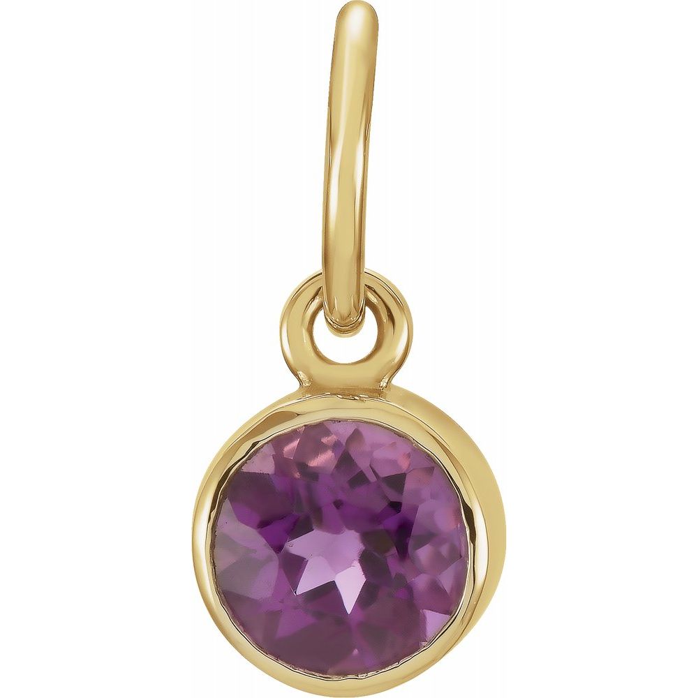 14k Yellow Gold 4mm Imitation Amethyst Charm or Pendant Enhancer, Item P28006-CM by The Black Bow Jewelry Co.