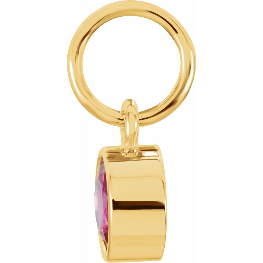 Alternate view of the 14k Yellow Gold 4mm Imitation Ruby Charm or Pendant Enhancer by The Black Bow Jewelry Co.