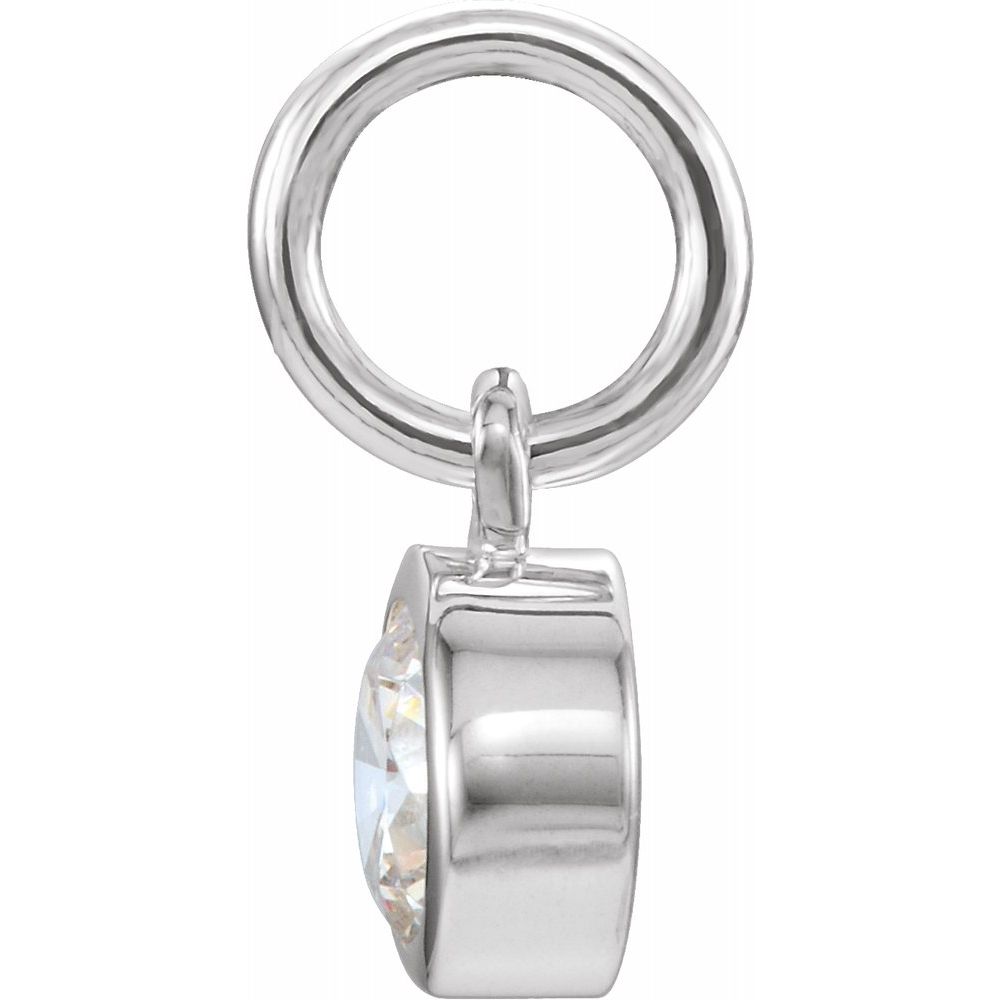 Alternate view of the 14k White Gold 4mm Imitation Diamond Charm or Pendant Enhancer by The Black Bow Jewelry Co.