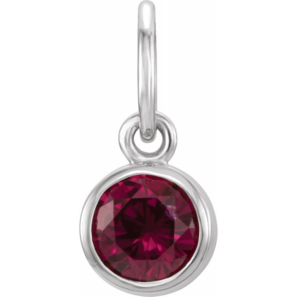 Alternate view of the 14k White Gold 4mm Imitation Gemstone Charm or Pendant Enhancer by The Black Bow Jewelry Co.