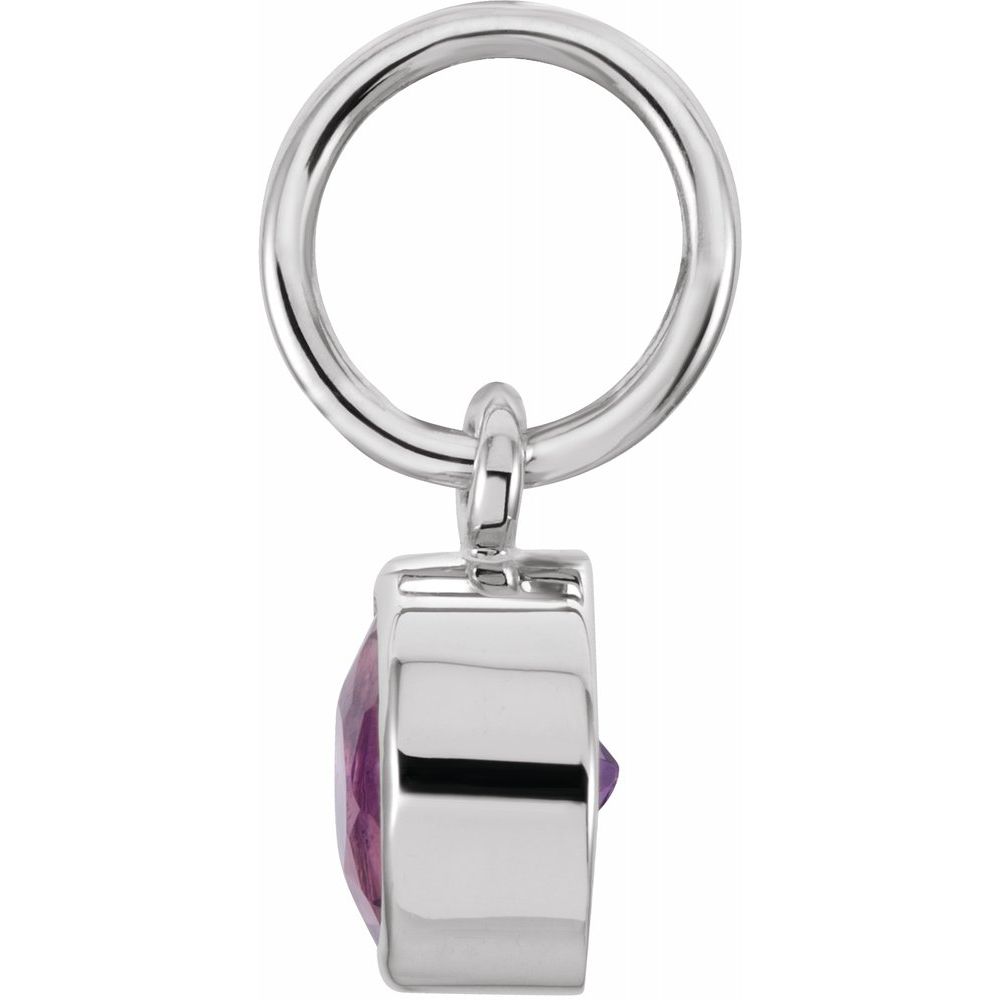 Alternate view of the 14k White Gold 4mm Imitation Amethyst Charm or Pendant Enhancer by The Black Bow Jewelry Co.