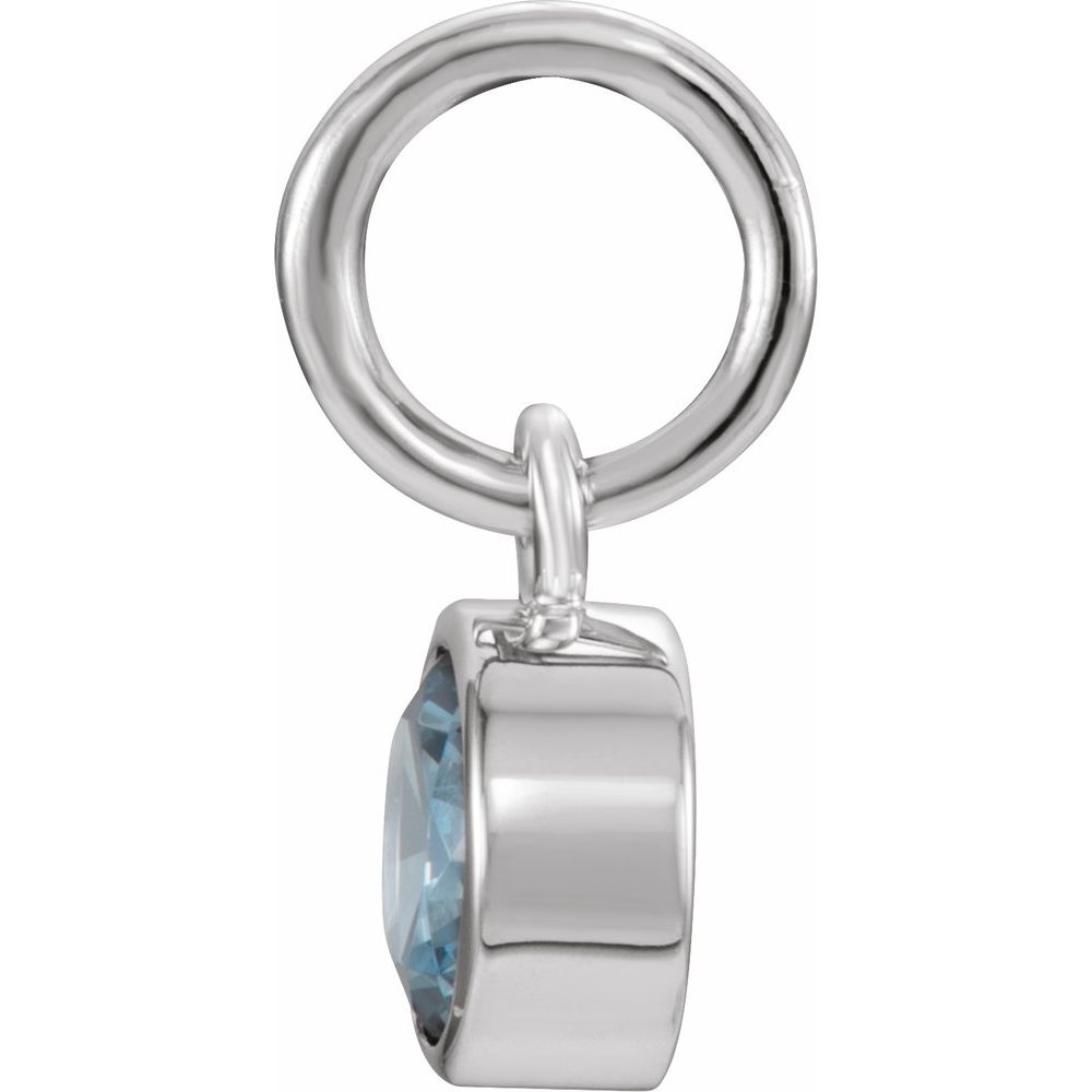 Alternate view of the Sterling Silver 4mm Imitation Blue Zircon Charm or Pendant Enhancer by The Black Bow Jewelry Co.