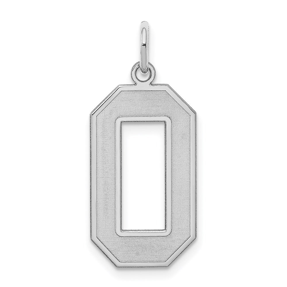Sterling Silver, Jersey Collection, Large Number 0 Pendant, Item P28014-0 by The Black Bow Jewelry Co.