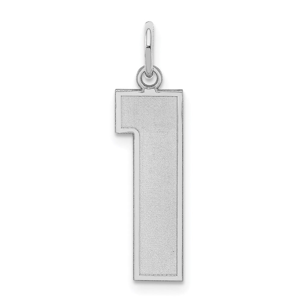 Sterling Silver, Jersey Collection, Large Number 1 Pendant, Item P28014-1 by The Black Bow Jewelry Co.