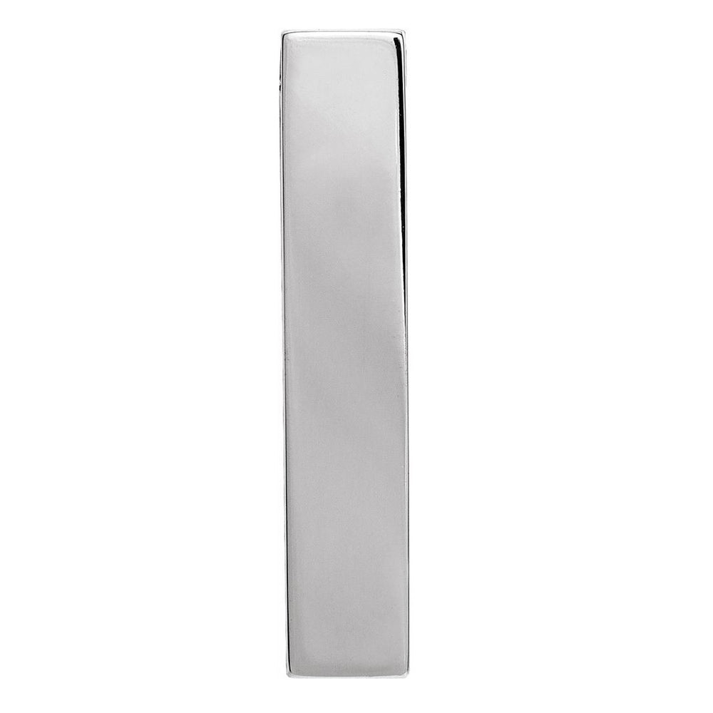 Alternate view of the Platinum Brushed Vertical Bar Slide Pendant, 5 x 25mm by The Black Bow Jewelry Co.