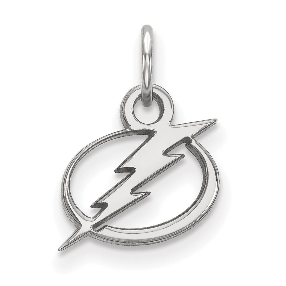 10k White Gold NHL Tampa Bay Lightning XS (Tiny) Charm or Pendant, Item P29587 by The Black Bow Jewelry Co.