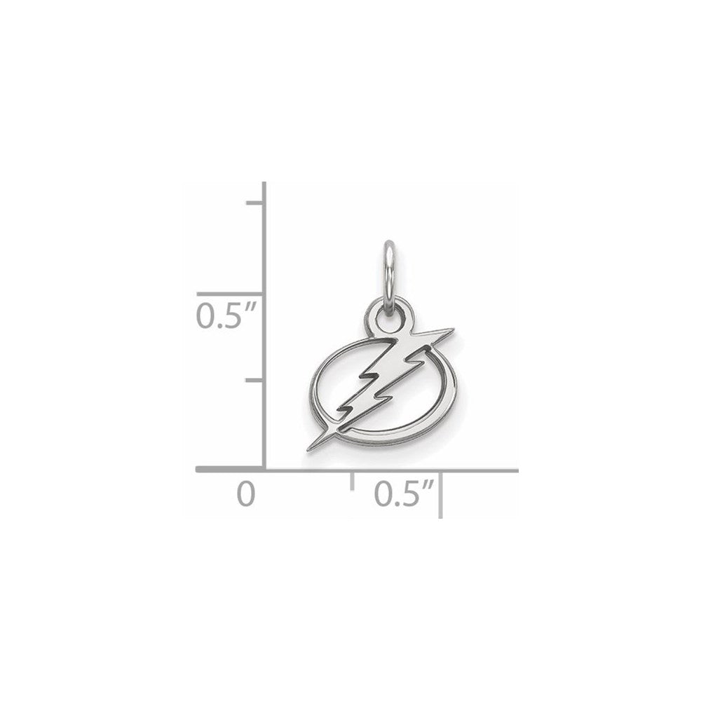 Alternate view of the 10k White Gold NHL Tampa Bay Lightning XS (Tiny) Charm or Pendant by The Black Bow Jewelry Co.