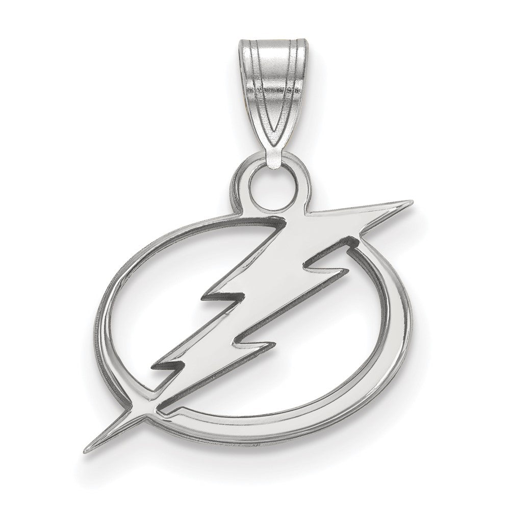 10k White Gold NHL Tampa Bay Lightning Small Pendant, Item P29618 by The Black Bow Jewelry Co.