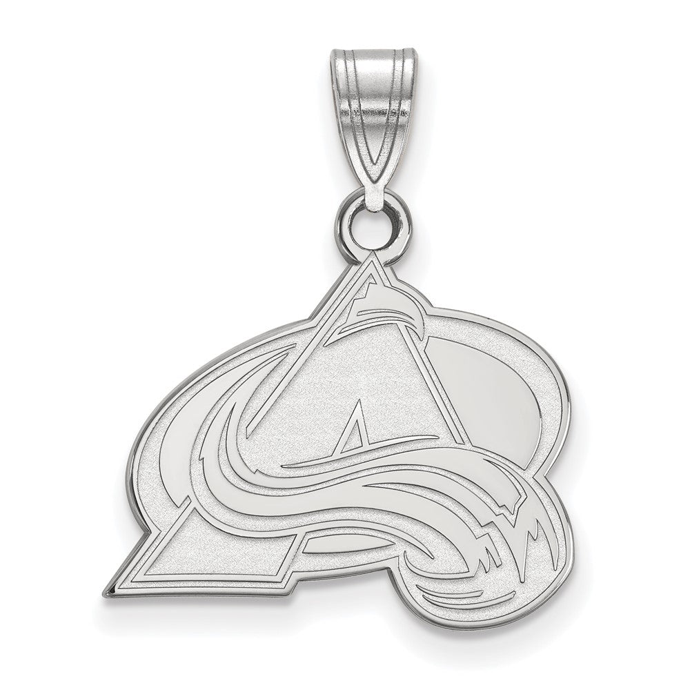 10k White Gold NHL Colorado Avalanche Medium Pendant, Item P29630 by The Black Bow Jewelry Co.