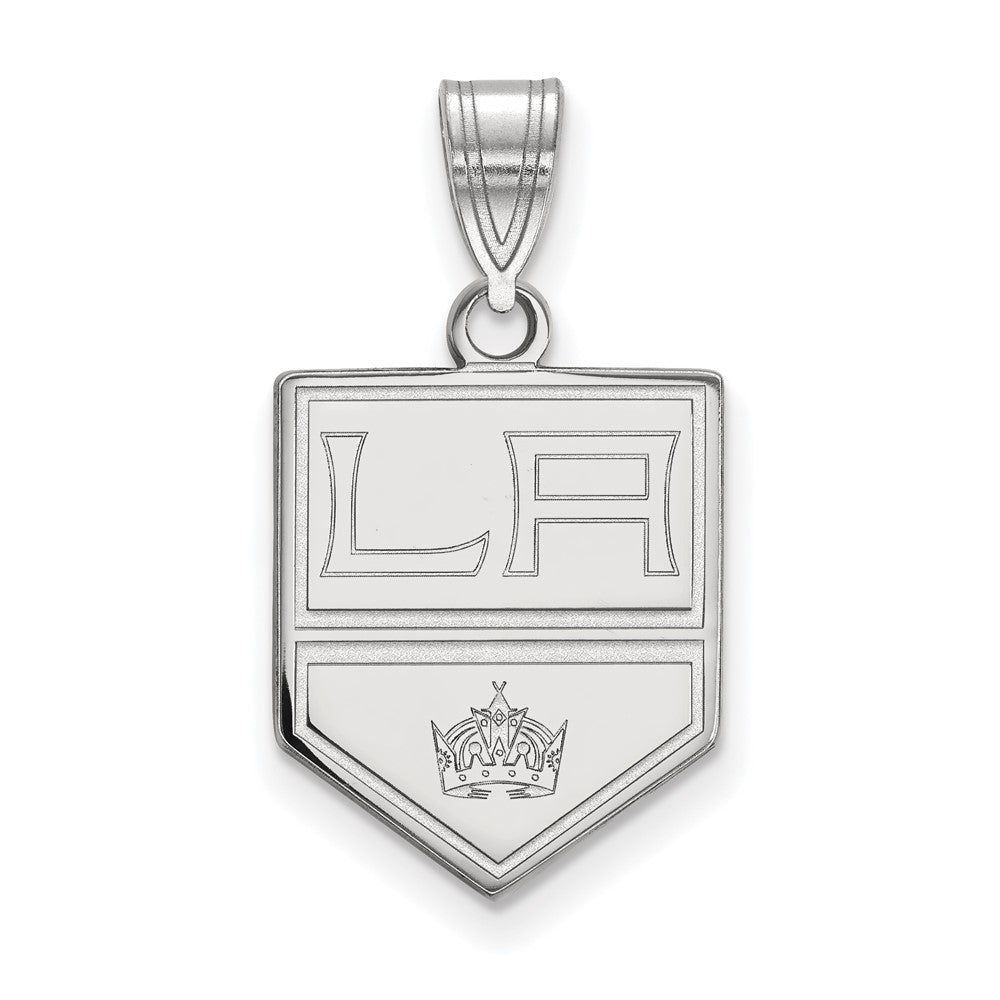 10k White Gold NHL Los Angeles Kings Medium Pendant, Item P29638 by The Black Bow Jewelry Co.
