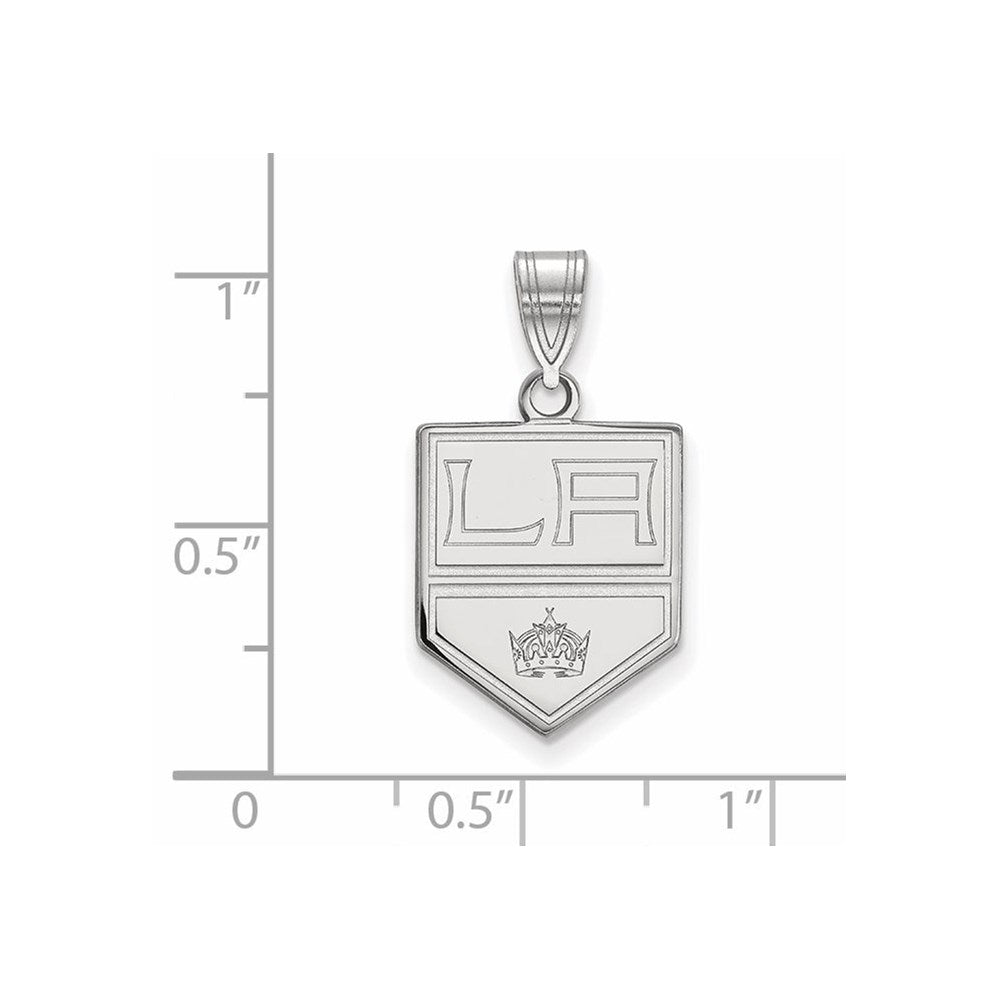 Alternate view of the 10k White Gold NHL Los Angeles Kings Medium Pendant by The Black Bow Jewelry Co.