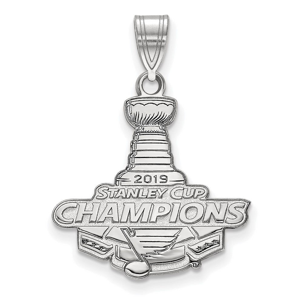 10k White Gold 2019 Stanley Cup Champions St. Louis Blues LG Pendant, Item P29646 by The Black Bow Jewelry Co.