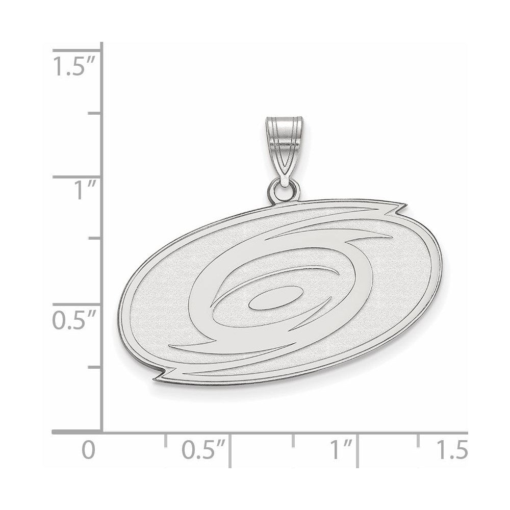Alternate view of the 10k White Gold NHL Carolina Hurricanes Large Pendant by The Black Bow Jewelry Co.