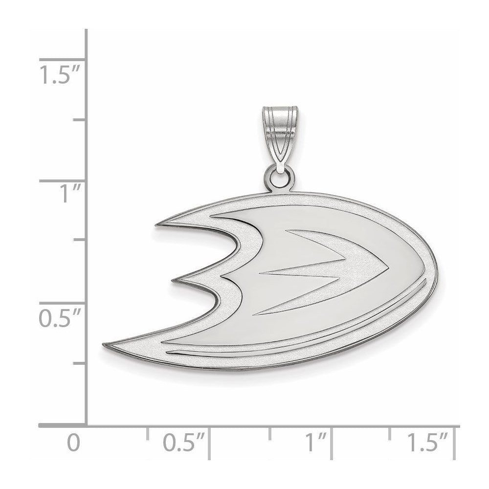 Alternate view of the 10k White Gold NHL Anaheim Ducks Large Pendant by The Black Bow Jewelry Co.