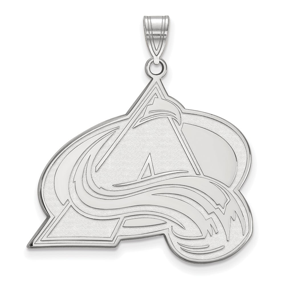 10k White Gold NHL Colorado Avalanche XL Pendant, Item P29676 by The Black Bow Jewelry Co.