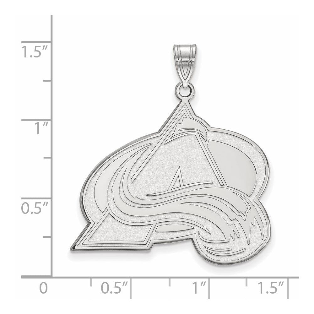 Alternate view of the 10k White Gold NHL Colorado Avalanche XL Pendant by The Black Bow Jewelry Co.