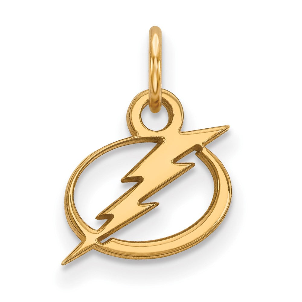 10k Yellow Gold NHL Tampa Bay Lightning XS (Tiny) Charm or Pendant, Item P29701 by The Black Bow Jewelry Co.