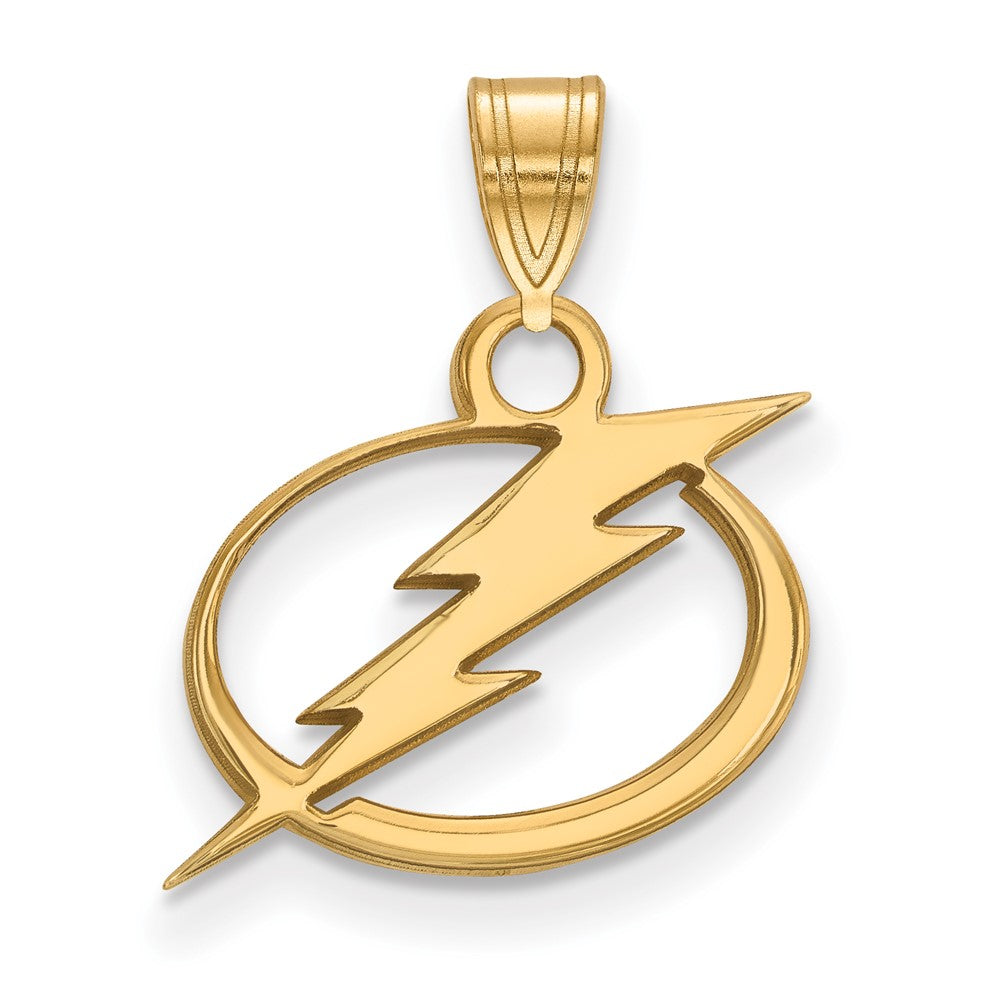 10k Yellow Gold NHL Tampa Bay Lightning Small Pendant, Item P29732 by The Black Bow Jewelry Co.