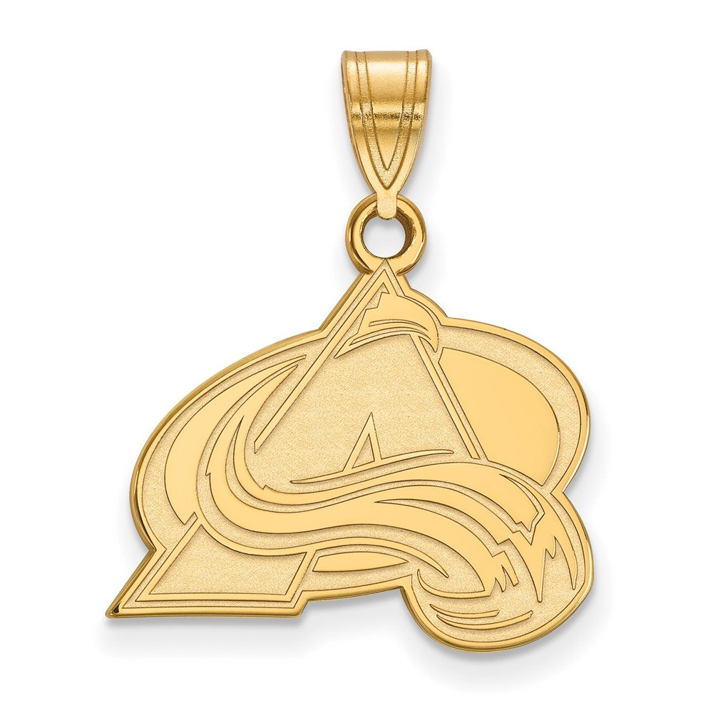 10k Yellow Gold NHL Colorado Avalanche Medium Pendant, Item P29744 by The Black Bow Jewelry Co.