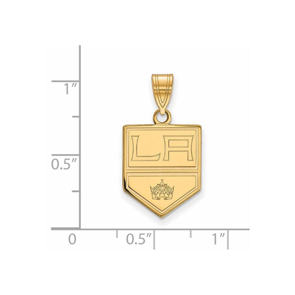 Alternate view of the 10k Yellow Gold NHL Los Angeles Kings Medium Pendant by The Black Bow Jewelry Co.