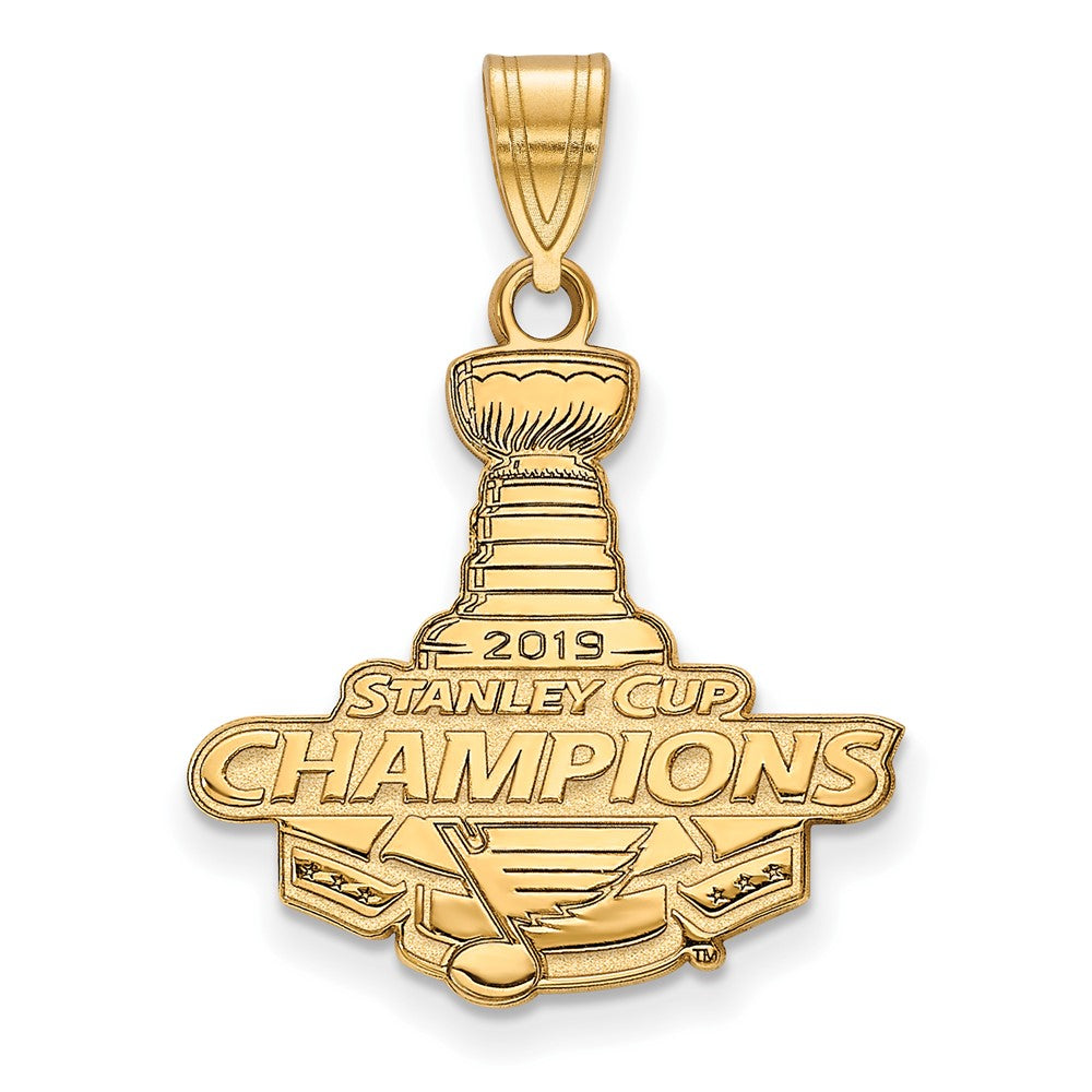 10k Yellow Gold 2019 Stanley Cup Champions St. Louis Blues LG Pendant, Item P29760 by The Black Bow Jewelry Co.