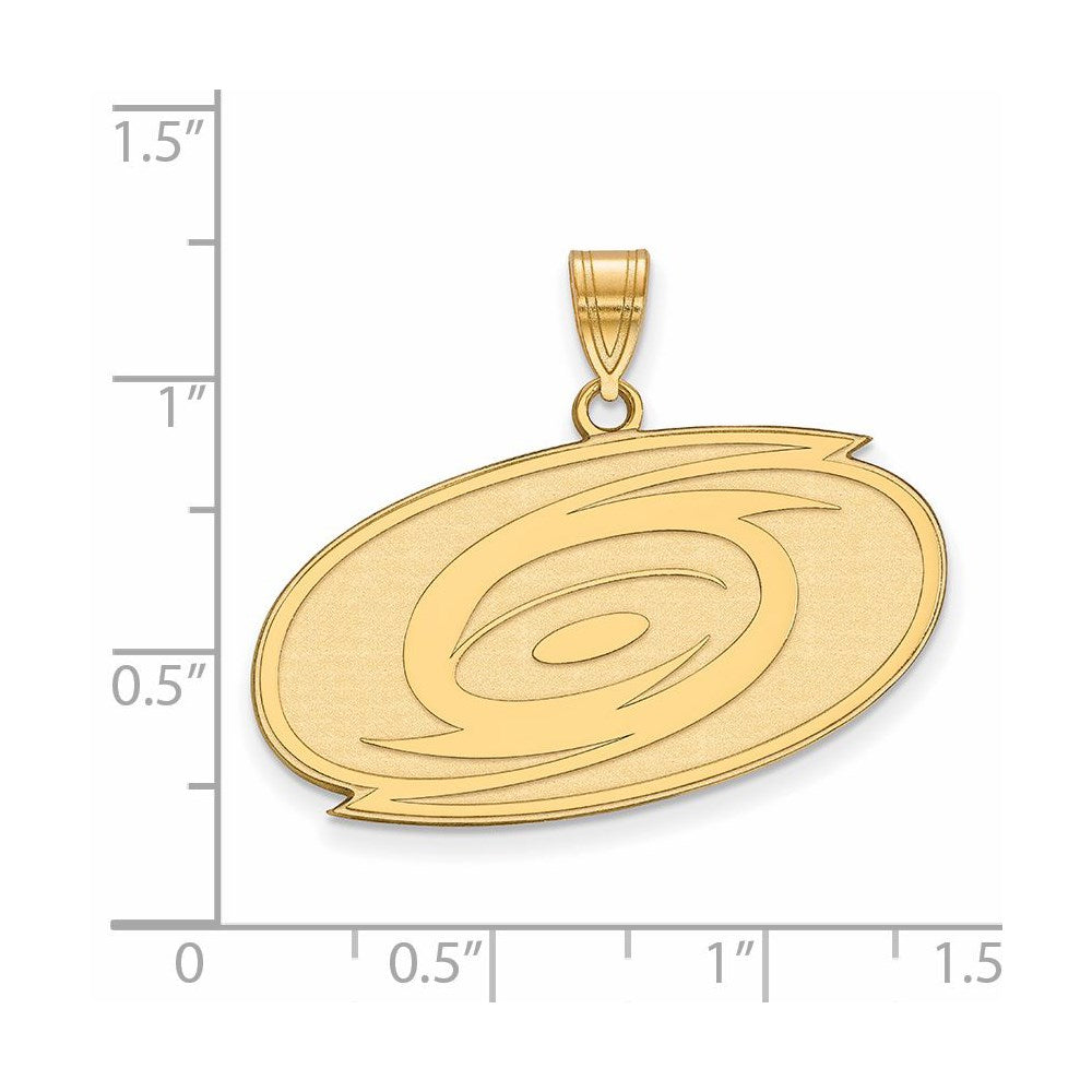 Alternate view of the 10k Yellow Gold NHL Carolina Hurricanes Large Pendant by The Black Bow Jewelry Co.