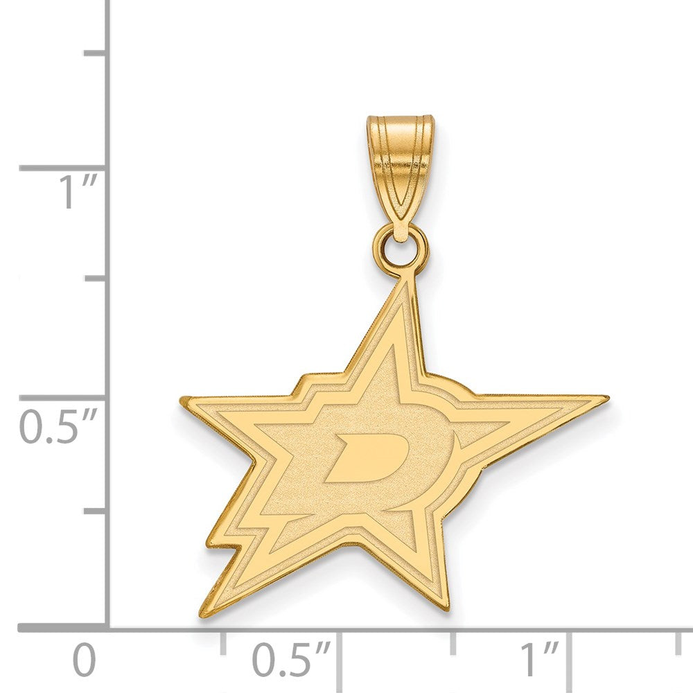 Alternate view of the 10k Yellow Gold NHL Dallas Stars Large Pendant by The Black Bow Jewelry Co.