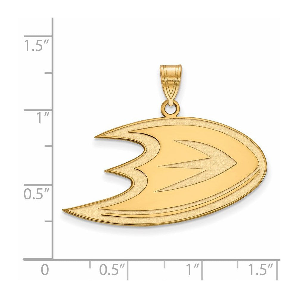 Alternate view of the 10k Yellow Gold NHL Anaheim Ducks Large Pendant by The Black Bow Jewelry Co.
