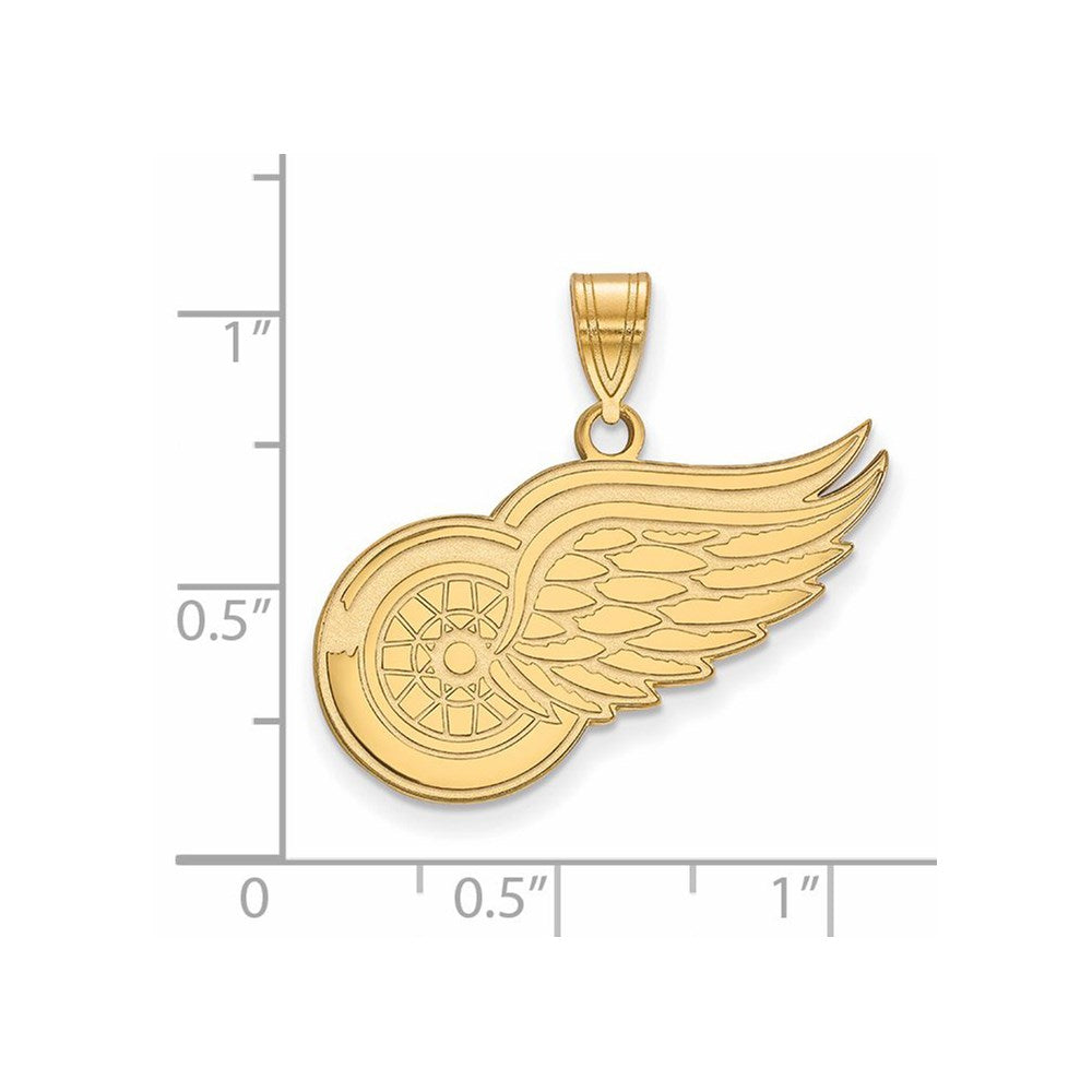 Alternate view of the 10k Yellow Gold NHL Detroit Red Wings Large Pendant by The Black Bow Jewelry Co.