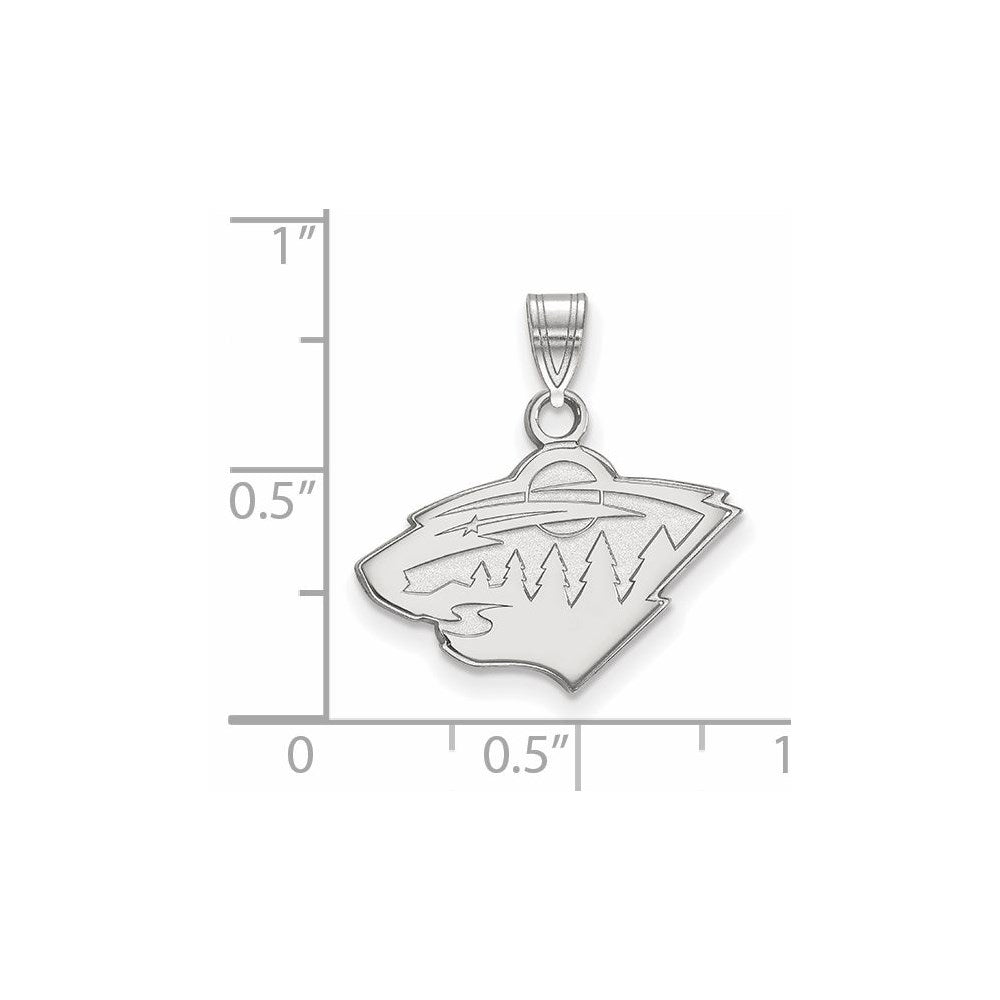 Alternate view of the 14k White Gold NHL Minnesota Wild Small Pendant by The Black Bow Jewelry Co.