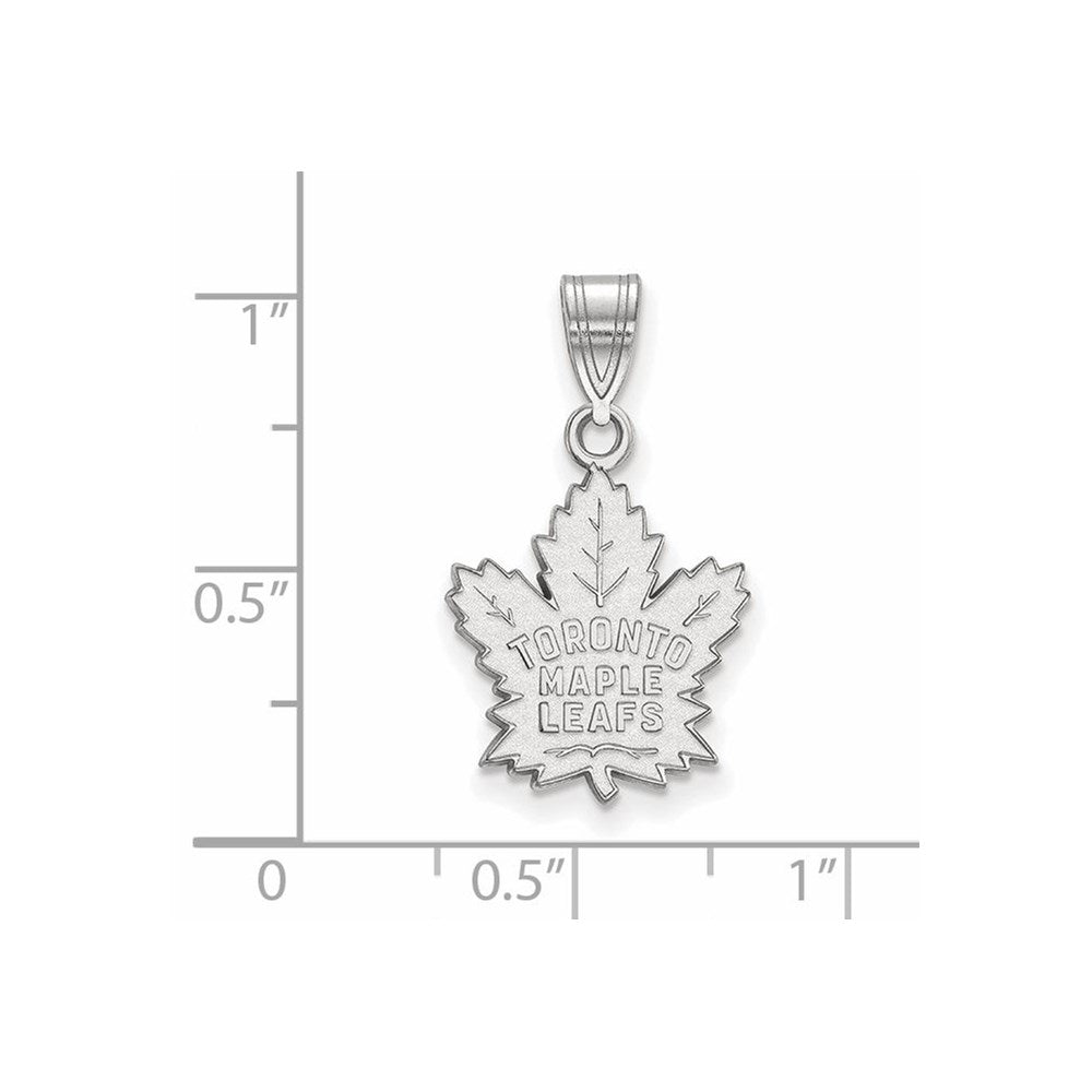 Alternate view of the 14k White Gold NHL Toronto Maple Leafs Medium Pendant by The Black Bow Jewelry Co.