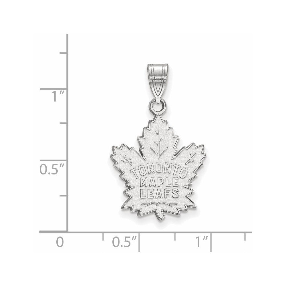 Alternate view of the 14k White Gold NHL Toronto Maple Leafs Large Pendant by The Black Bow Jewelry Co.