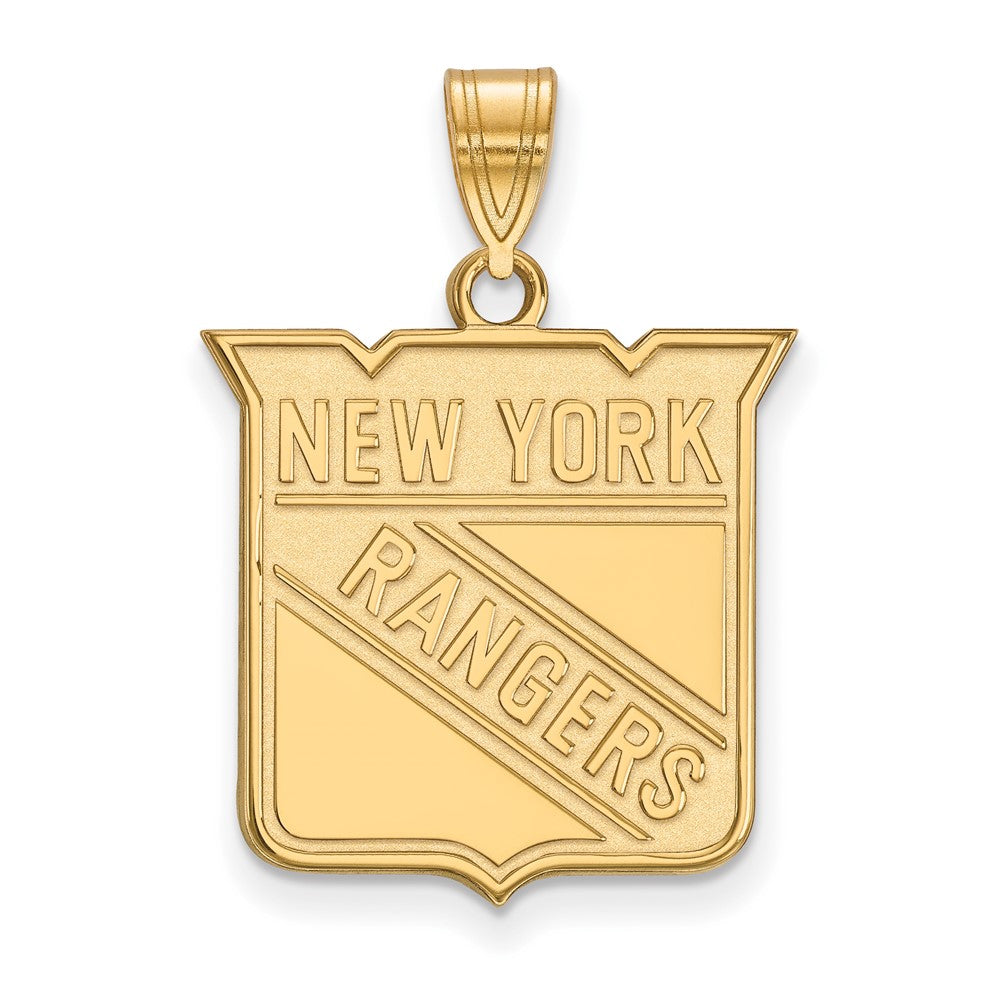 14k Yellow Gold NHL New York Rangers Large Pendant, Item P30008 by The Black Bow Jewelry Co.