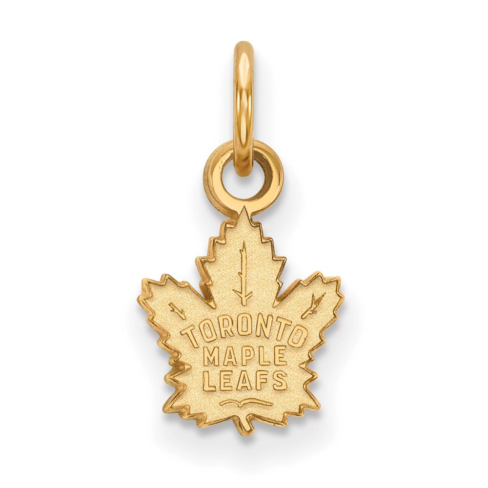 SS 14k Yellow Gold Plated NHL Toronto Maple Leafs XS (Tiny) Charm, Item P30045 by The Black Bow Jewelry Co.