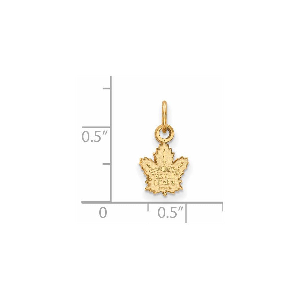 Alternate view of the SS 14k Yellow Gold Plated NHL Toronto Maple Leafs XS (Tiny) Charm by The Black Bow Jewelry Co.