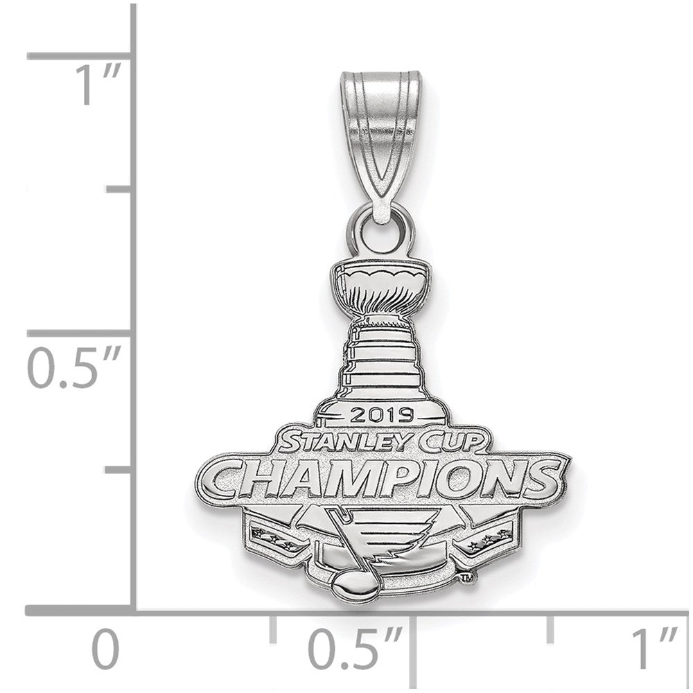 Alternate view of the Sterling Silver 2019 Stanley Cup St. Louis Blues MD Pendant by The Black Bow Jewelry Co.