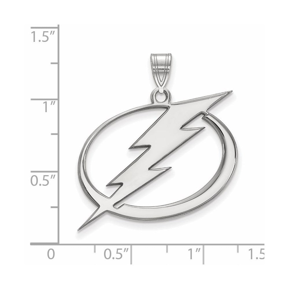 Alternate view of the Sterling Silver NHL Tampa Bay Lightning XL Pendant by The Black Bow Jewelry Co.