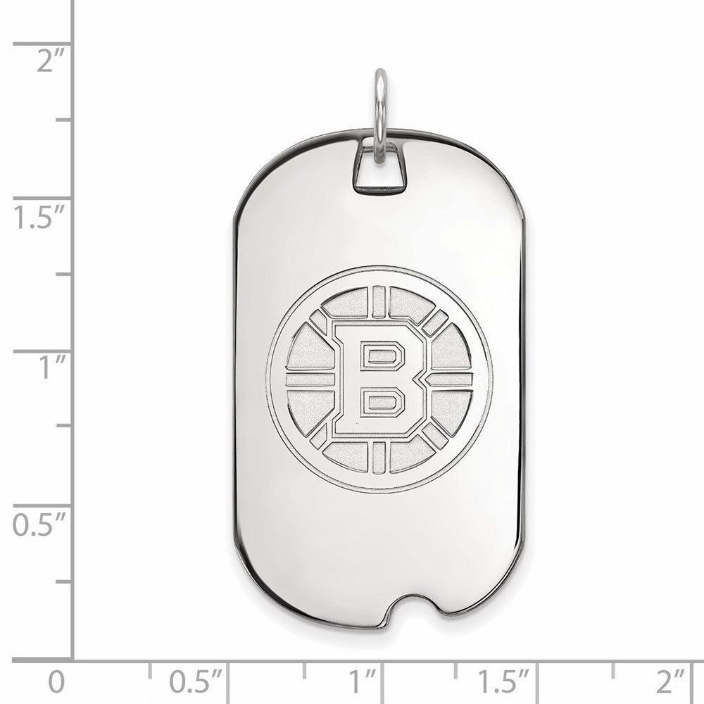 Alternate view of the Sterling Silver NHL Boston Bruins Large Dog Tag Pendant by The Black Bow Jewelry Co.