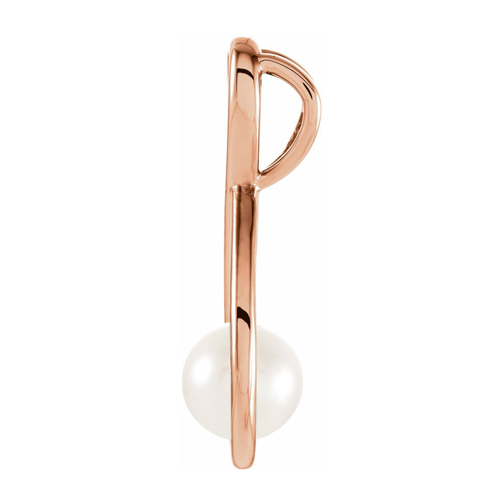 Alternate view of the 14K Rose Gold Freshwater Cultured Pearl Infinity Pendant, 10 x 20mm by The Black Bow Jewelry Co.
