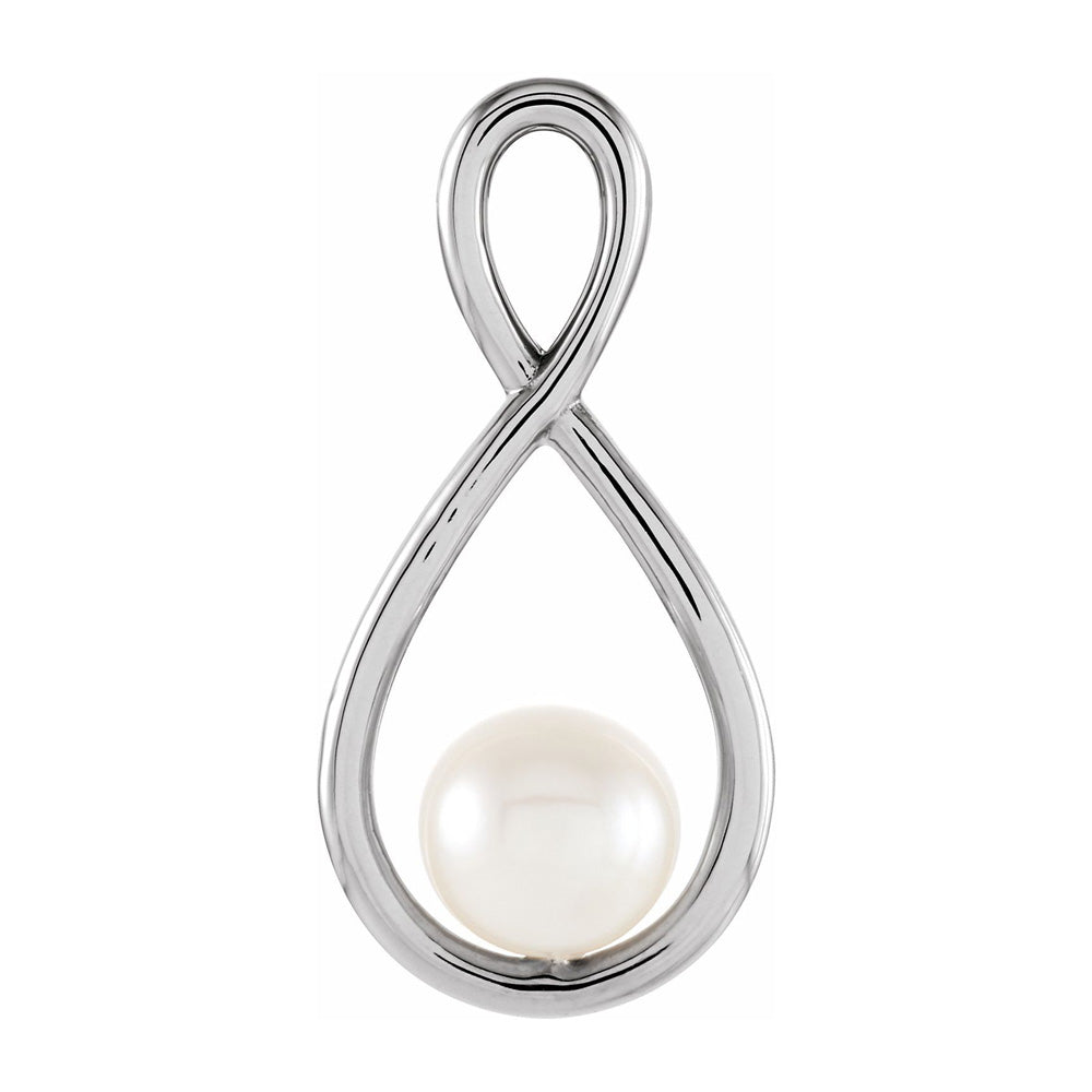 Alternate view of the 14K Yellow, White or Rose Gold FW Cultured Pearl Pendant, 10 x 20mm by The Black Bow Jewelry Co.