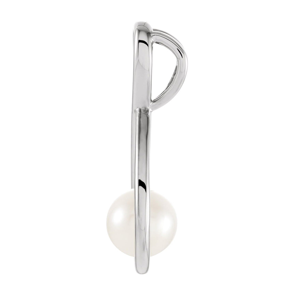 Alternate view of the 14K White Gold Freshwater Cultured Pearl Infinity Pendant, 10 x 20mm by The Black Bow Jewelry Co.