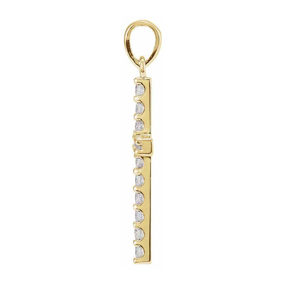 Alternate view of the 14K Yellow Gold 1/2 CTW Diamond Cross Pendant, 16 x 30mm by The Black Bow Jewelry Co.