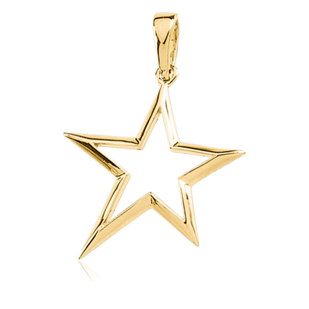 14k Yellow Gold Star Pendant, Item P8079 by The Black Bow Jewelry Co.